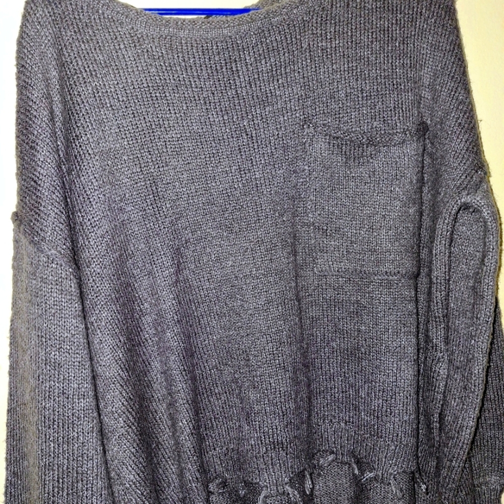 NEW SWEATER! SLATE GRAY! WEAR WITH MY GRAY BOOTS! CUTE!
